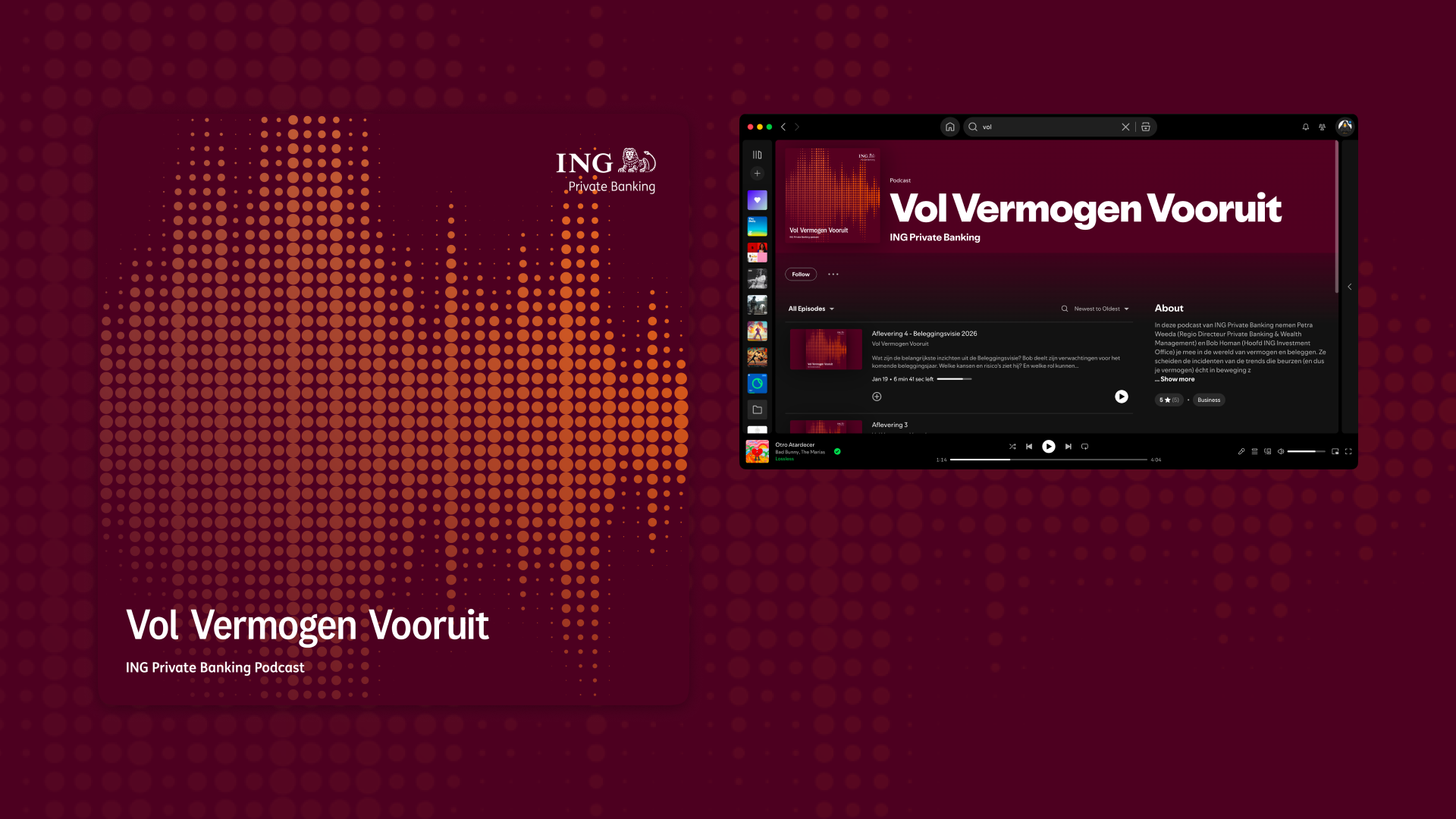 ING Private Banking — Vol Vermogen Vooruit podcast identity and social visualiser