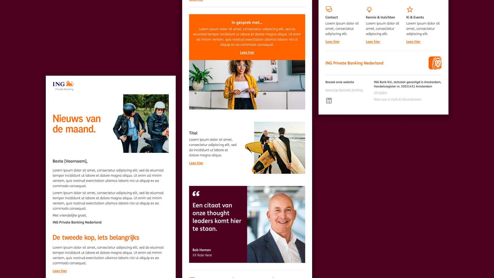 ING Private Banking — internal email template refresh