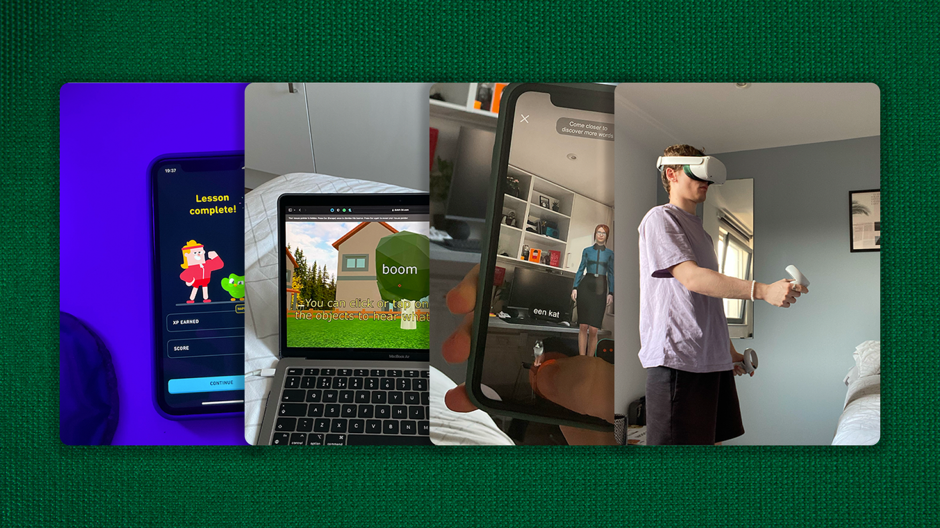 Competitive analysis — testing Duolingo, Mondly VR, and AR language learning apps on various devices