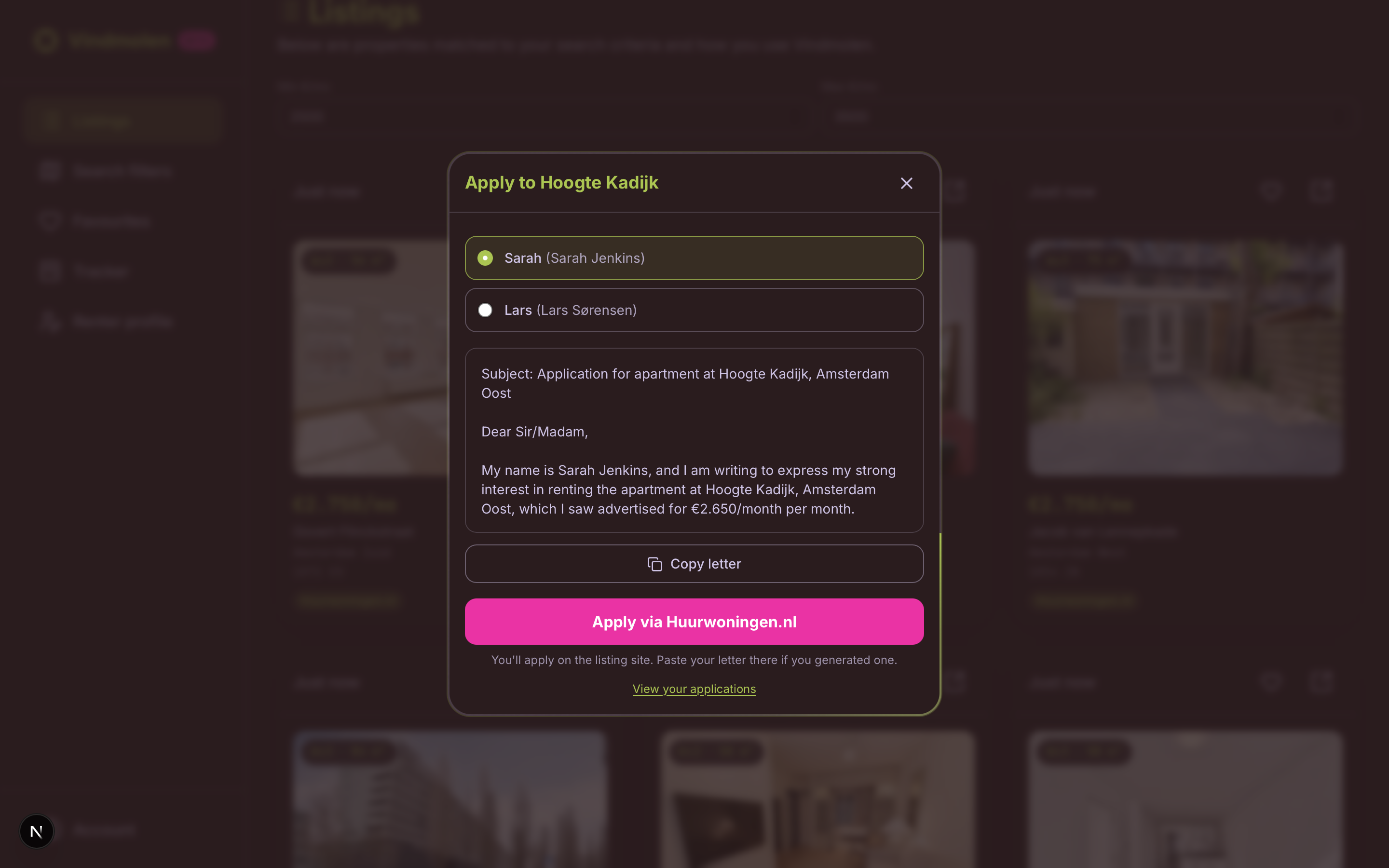 Vindmolen — Deep-Match: AI application letter